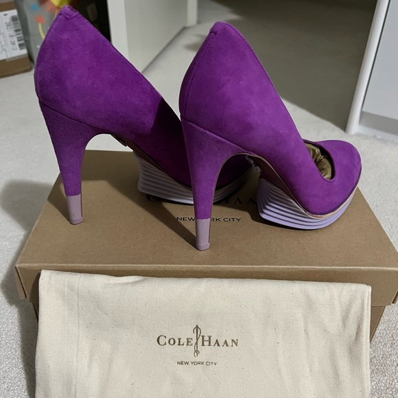 Cole Haan Lunargrand Purple Suede Pumps US 6.5 - Picture 2 of 6